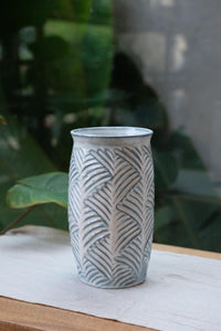 Titanium Scallop Carved Vase