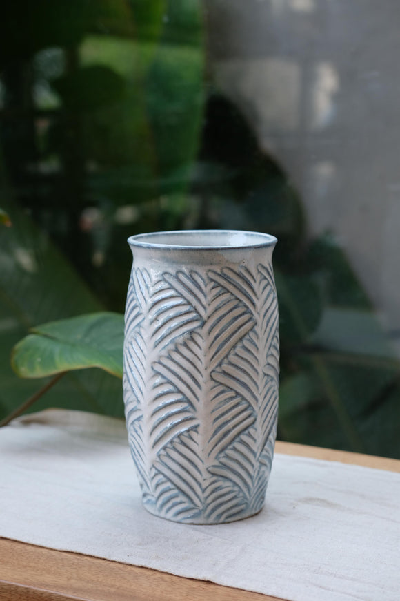Titanium Scallop Carved Vase