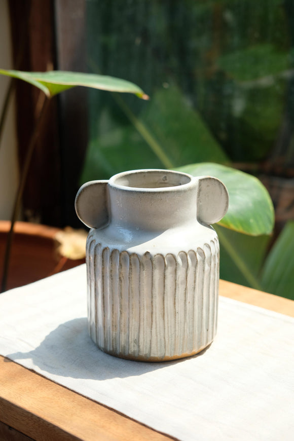 Titanium Short Carved Vase