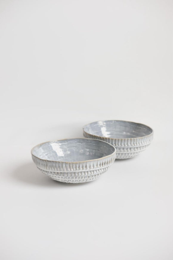 Titanium Triple-Stack Carved Medium Bowl