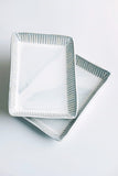 Rectangular Carved Platter in Titanium