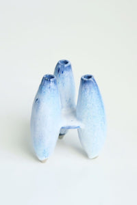 Midnight Blue Ripple Trio Vase