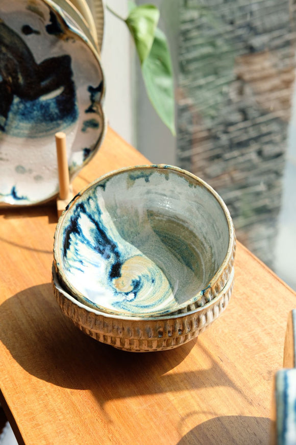 Danube Triple-Stack Carved Small Bowl