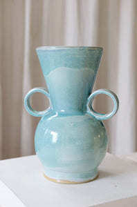 Celadon Wide Duo Handle Vase