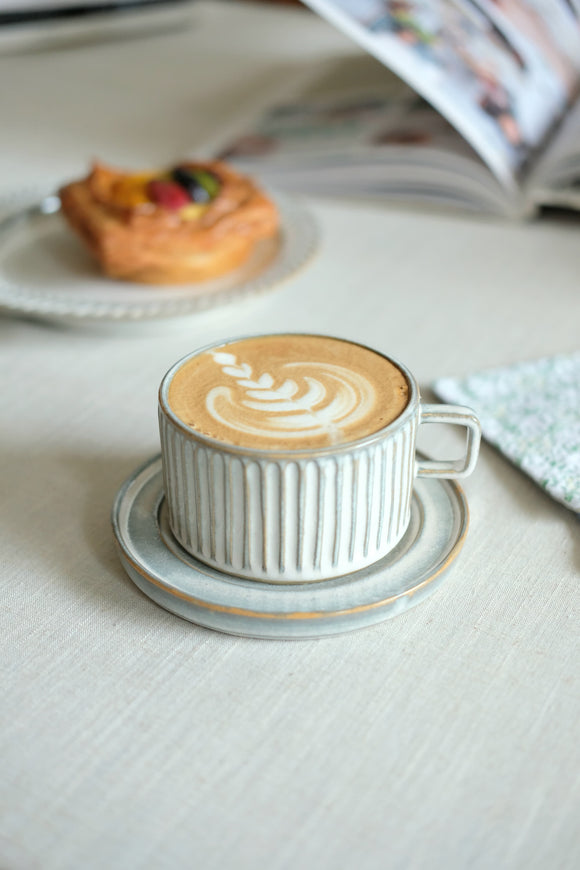 Titanium Carved Cappuccino Cup Set