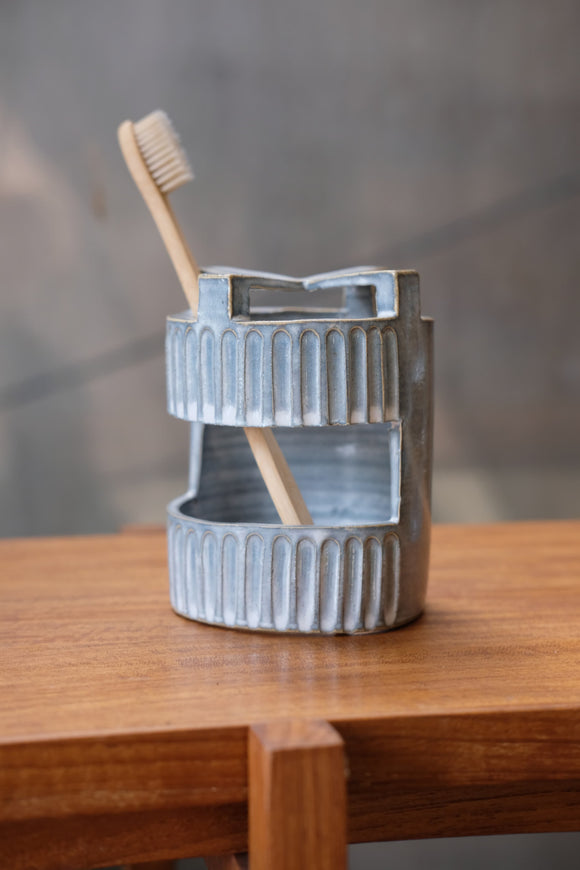 Titanium Carved Toothbrush Holder