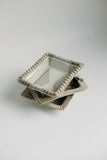 Titanium Pearl-Adorned Small Square Plate