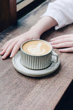 Titanium Carved Cappuccino Cup Set